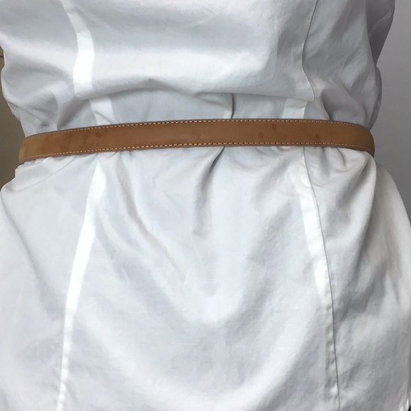 🐎 Brighton Tan Leather Cream Stitched Silver Metal Embossed Buckle and End Cap - Picture 5 of 15